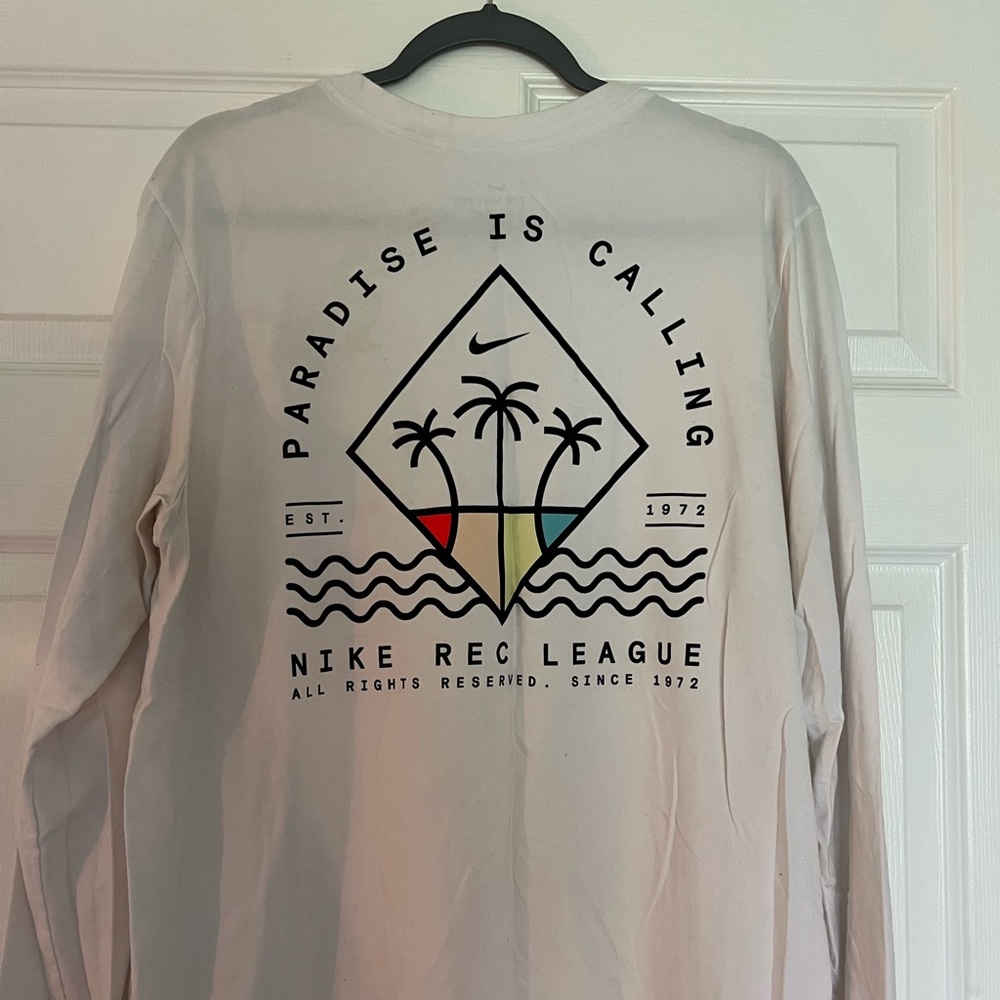 Nike White Long Sleeve Tee with Palm Logo - Picture 6 of 8